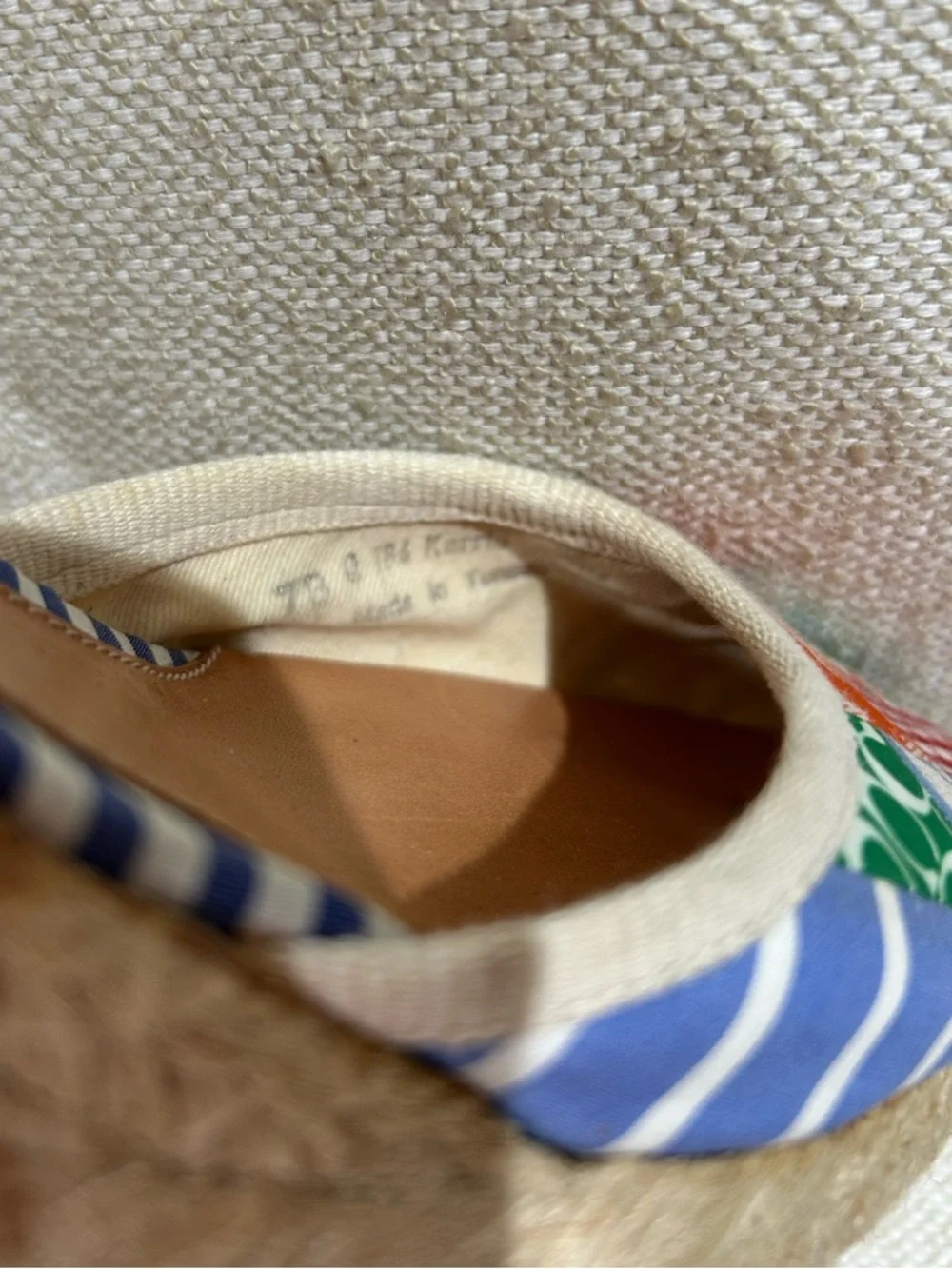 COACH Kerrie Patchwork Espadrille Wedge Canvas Slingback Multicolor Size 7 Boho
